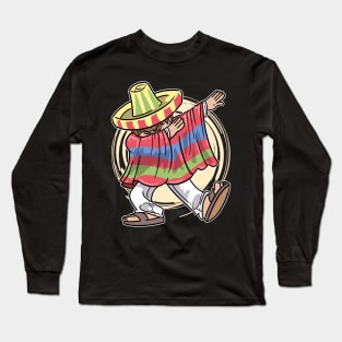 Cinco De Mayo Dabbing Mexican Poncho Long Sleeve T-Shirt